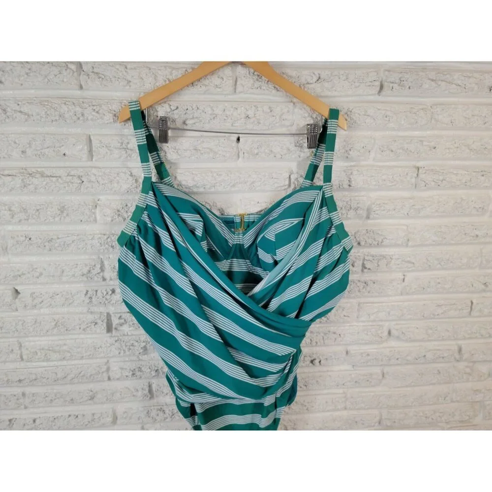Terra Sky Women Swimsuit 4X 28W 30W Plus One Piece Bra Clip Back STR50XE
